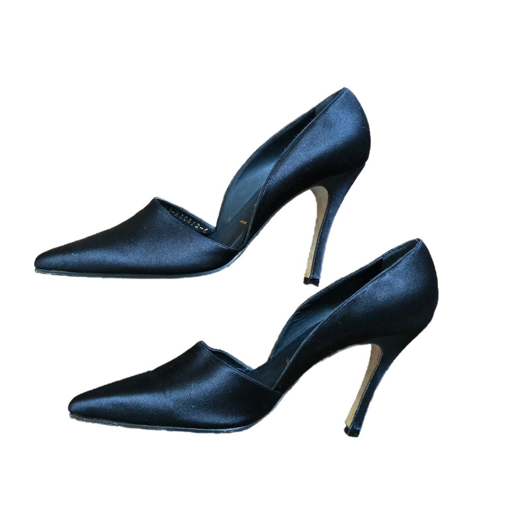 England Satin Heels Leather Bottem